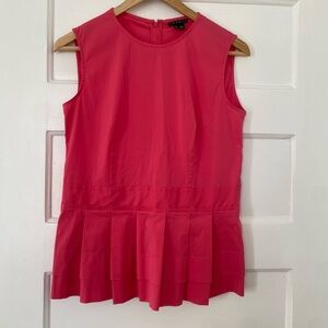 Theory pink cotton blend cute peplum top